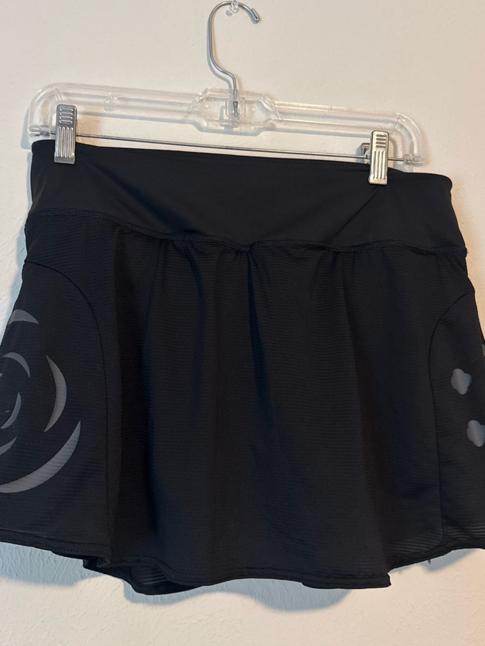 Black Active Skirt with Reflective Detail